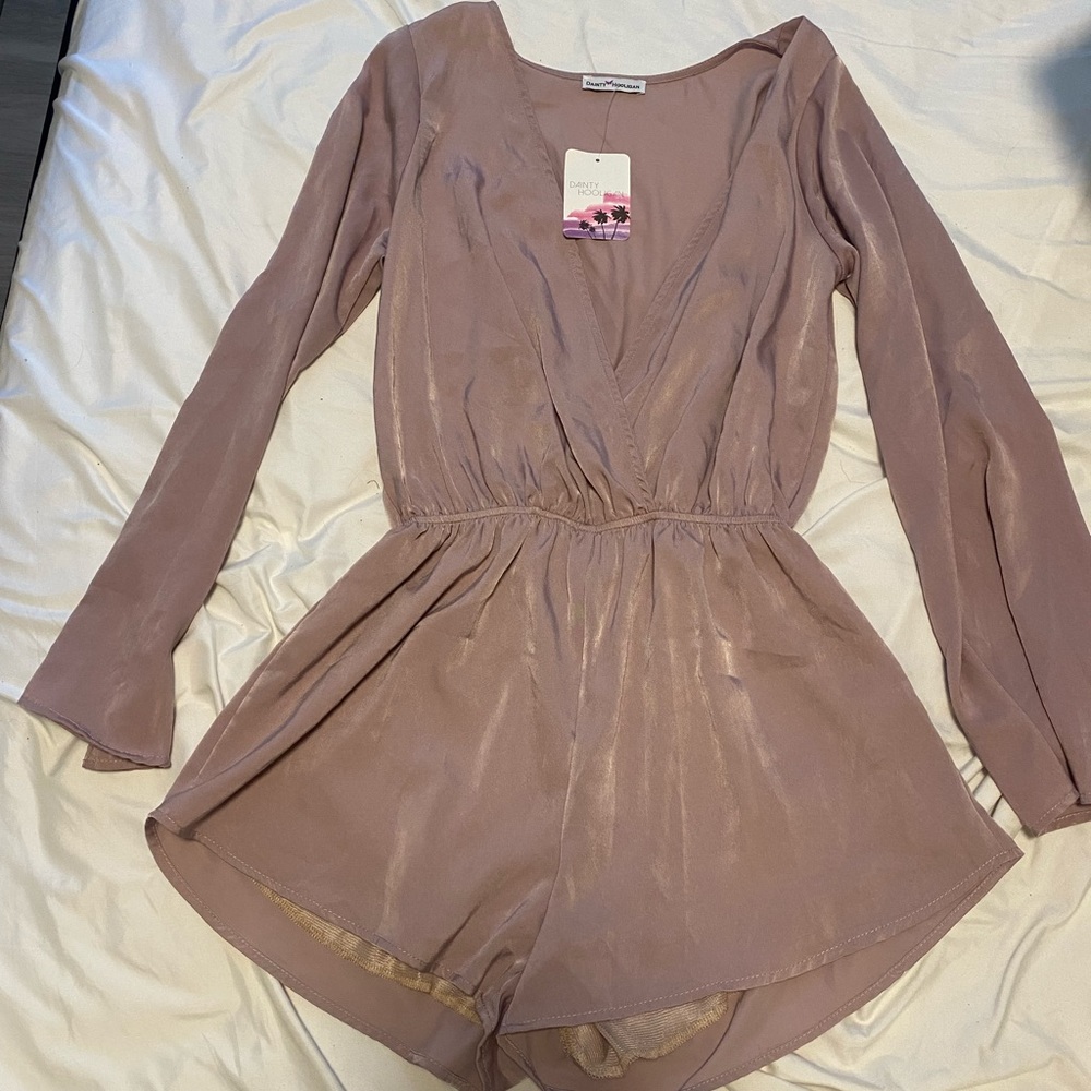 Purple long sleeve romper